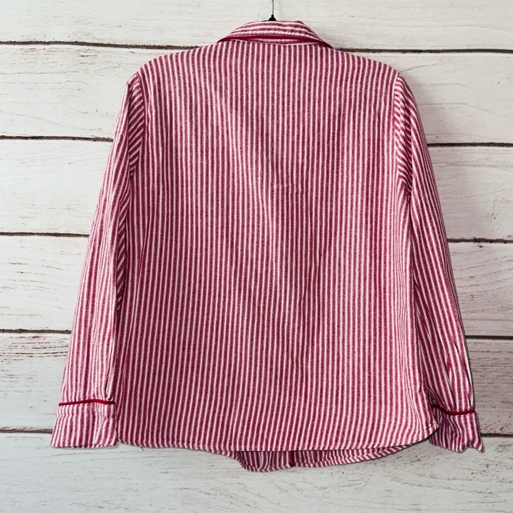 Liz Claiborne Red & White Pinstripe Pajama Set | Size M Classic Cute Comfortable - Picture 7 of 11